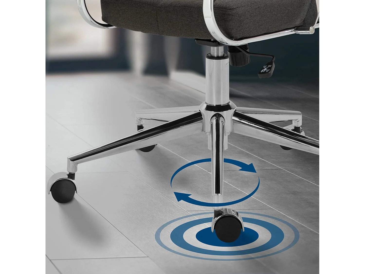 Chaise de bureau - Tissu - Gris foncé - Oakland