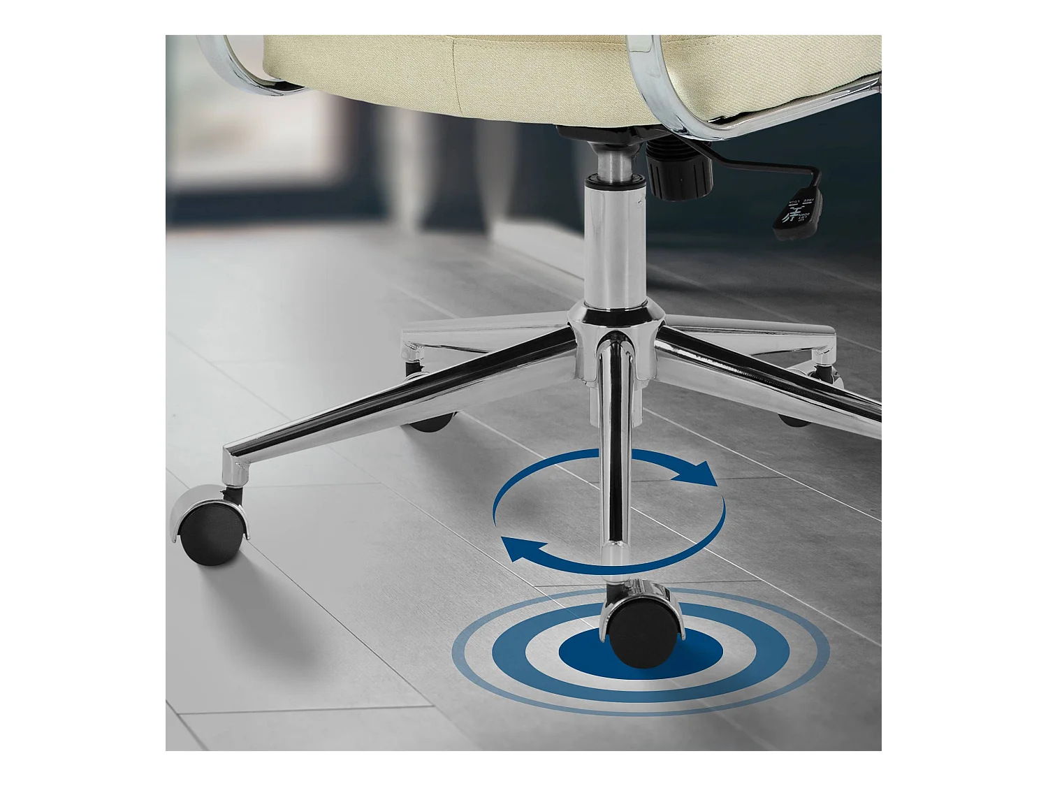 Chaise de bureau - Tissu - Crème - Oakland