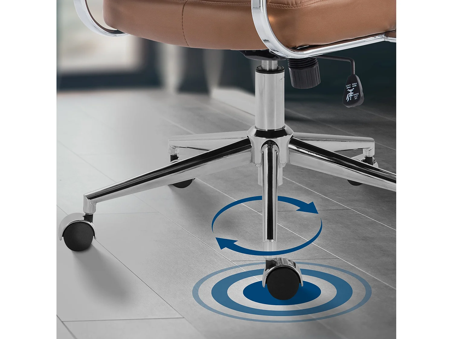 Chaise de bureau - Similicuir - Marron clair - Oakland