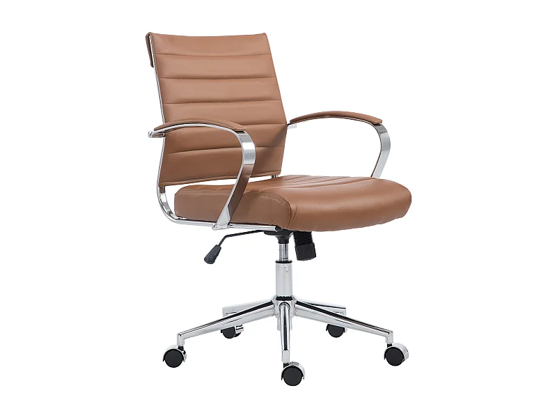 Chaise de bureau - Similicuir - Marron clair - Oakland