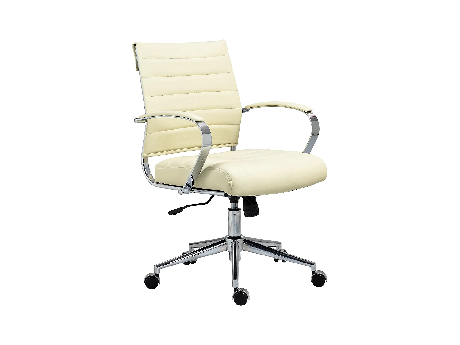 Chaise de bureau - Similicuir - Crème - Oakland