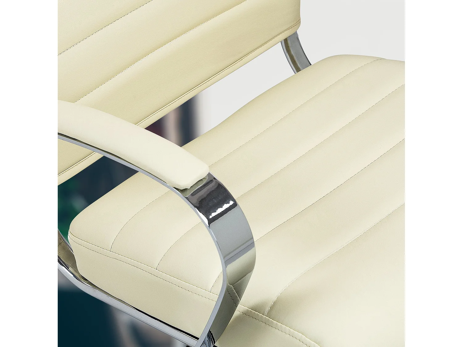 Chaise de bureau - Similicuir - Crème - Oakland