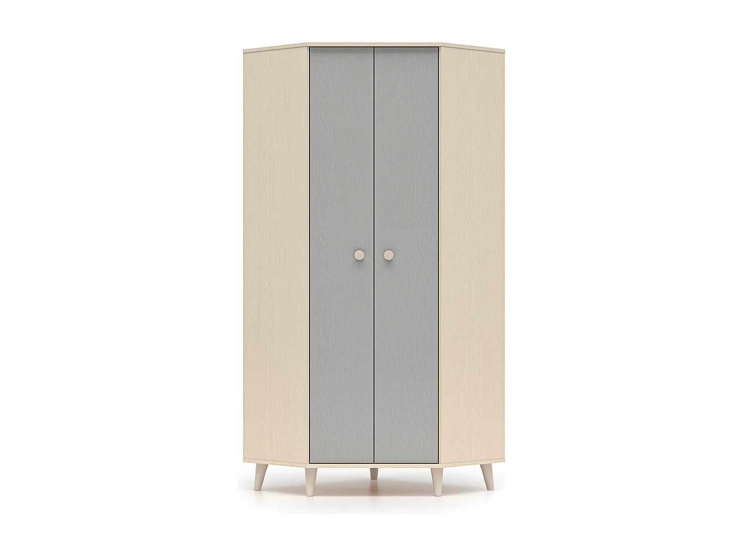 Armadio 2 ante Alycia beige - grigio - effetto marrone 190cm