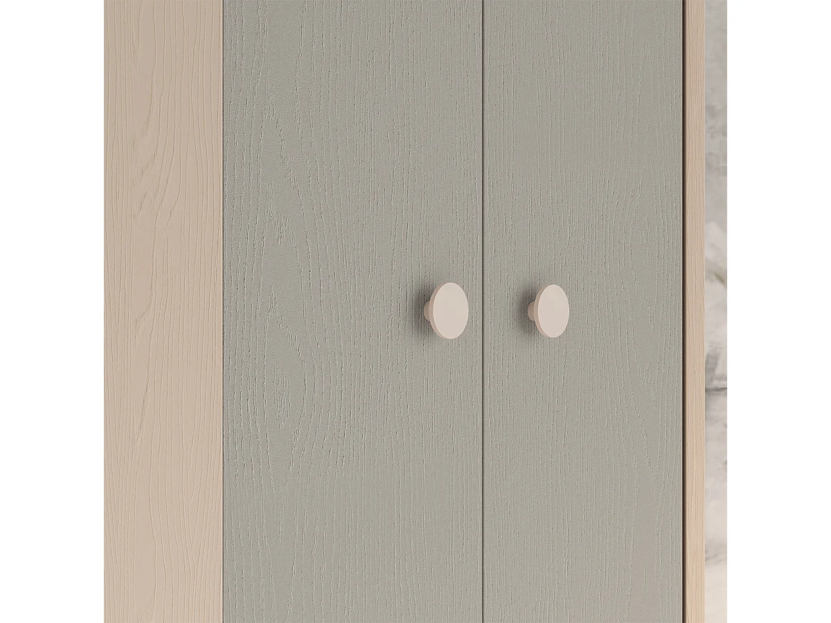 Armadio 2 ante Alycia beige - grigio - effetto marrone 190cm