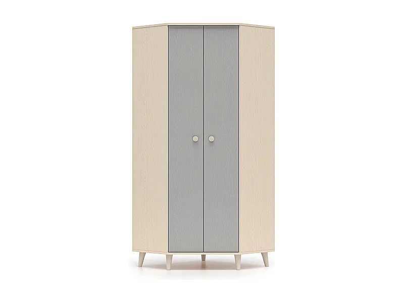 Armadio 2 ante Alycia beige - grigio - effetto marrone 190cm