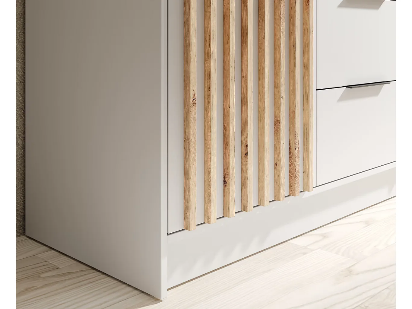 Penderie Nelia (200cm)/Blanc&Marron