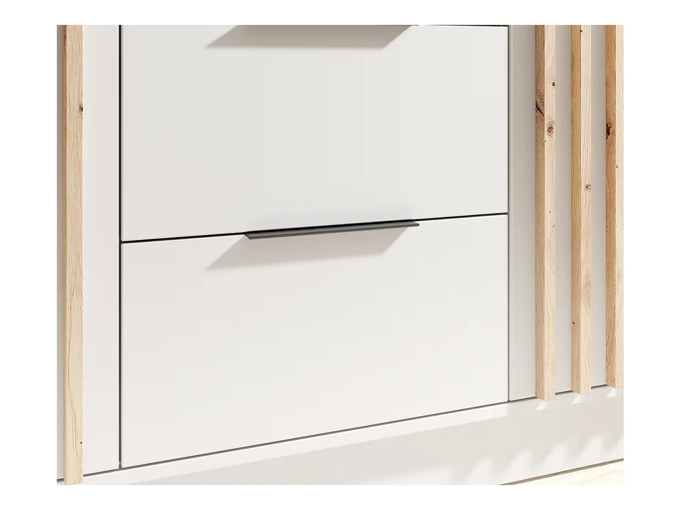 Penderie Nelia (200cm)/Blanc&Marron