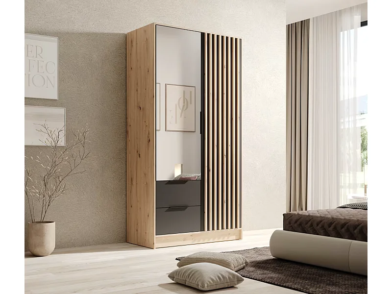 Kleiderschrank Nelia (100cm)/Artisan&Schwarz