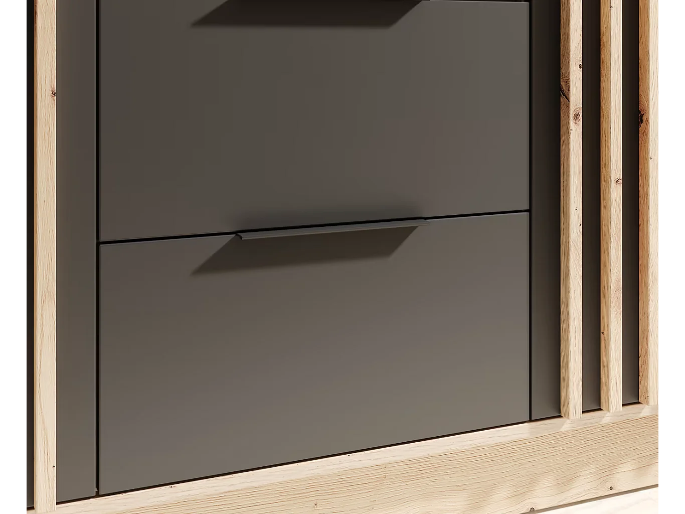 Kleiderschrank Nelia (150cm)/Schwarz&Braun