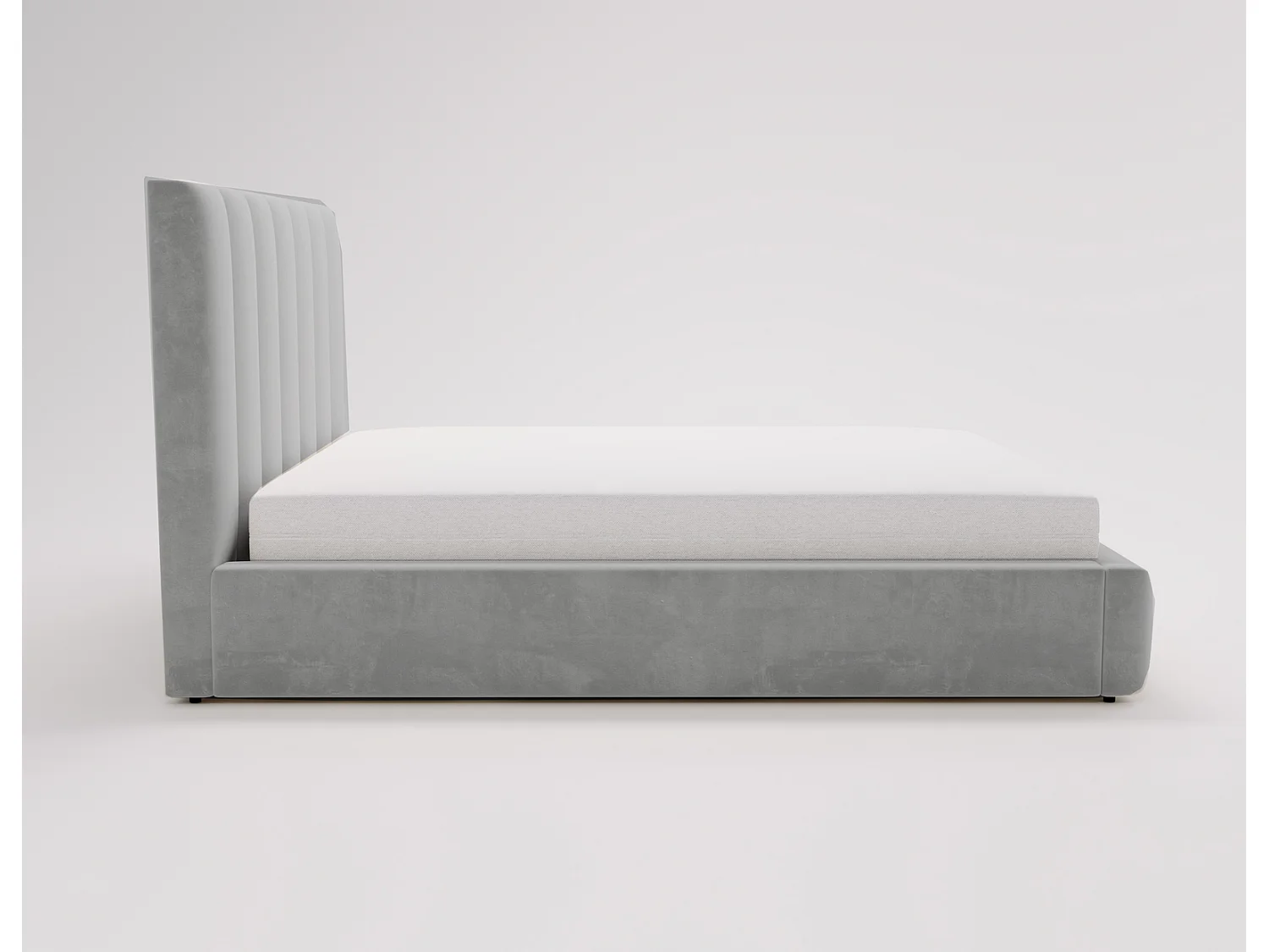 Emporius Velor lit coffre 140x200 avec rangement, lit adulte 140x200, sommier à lattes, velours Gris clair (Magic Velvet 2218)