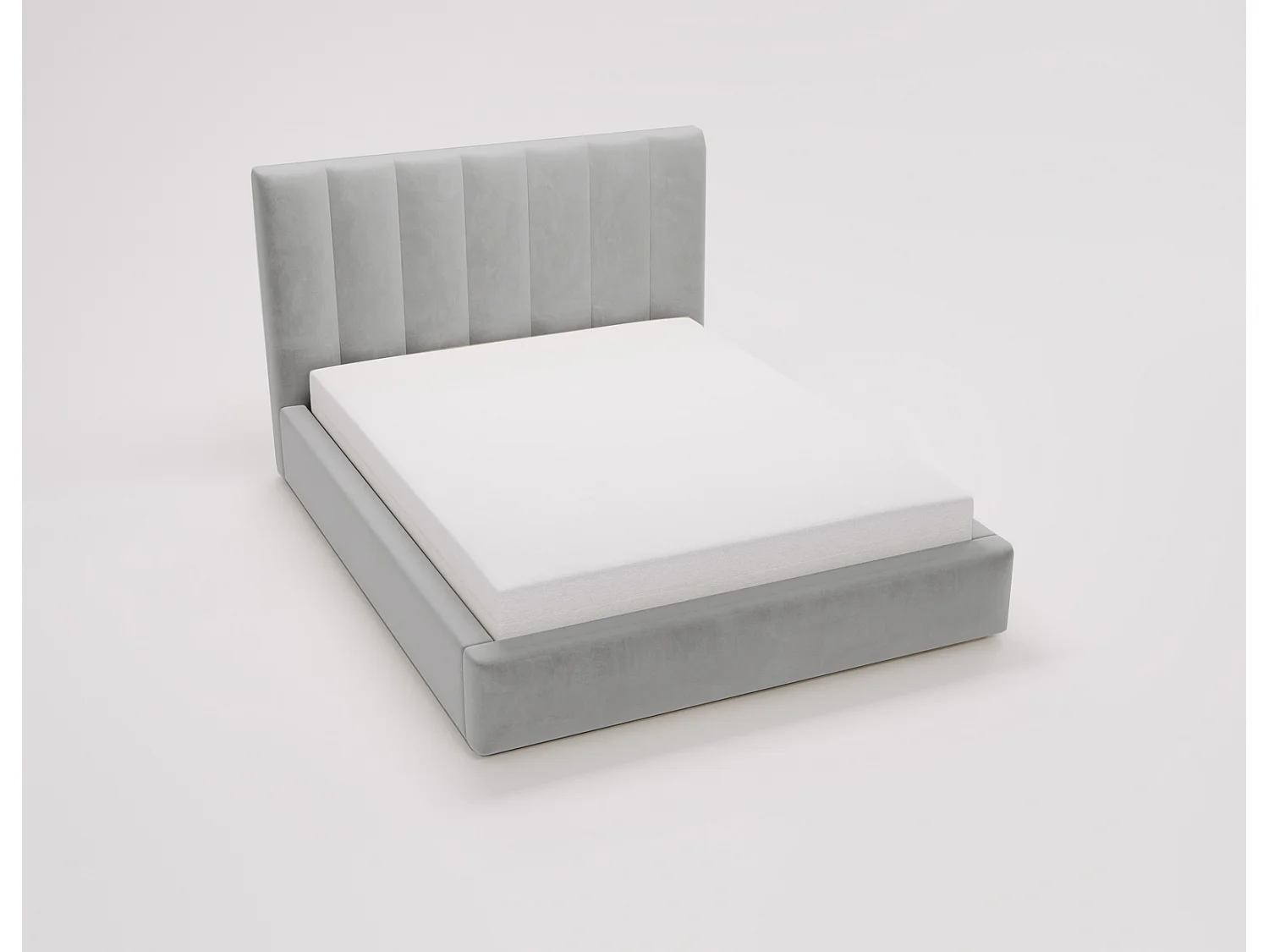 Emporius Velor lit coffre 140x200 avec rangement, lit adulte 140x200, sommier à lattes, velours Gris clair (Magic Velvet 2218)