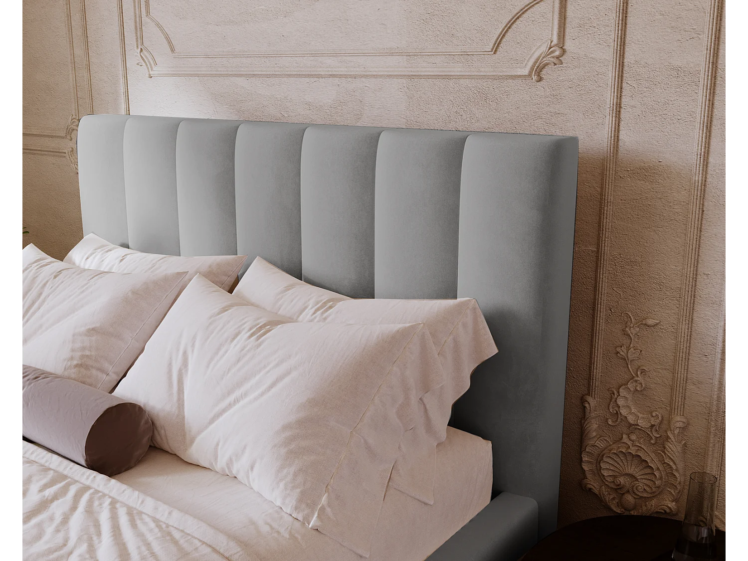 Emporius Velor lit coffre 140x200 avec rangement, lit adulte 140x200, sommier à lattes, velours Gris clair (Magic Velvet 2218)