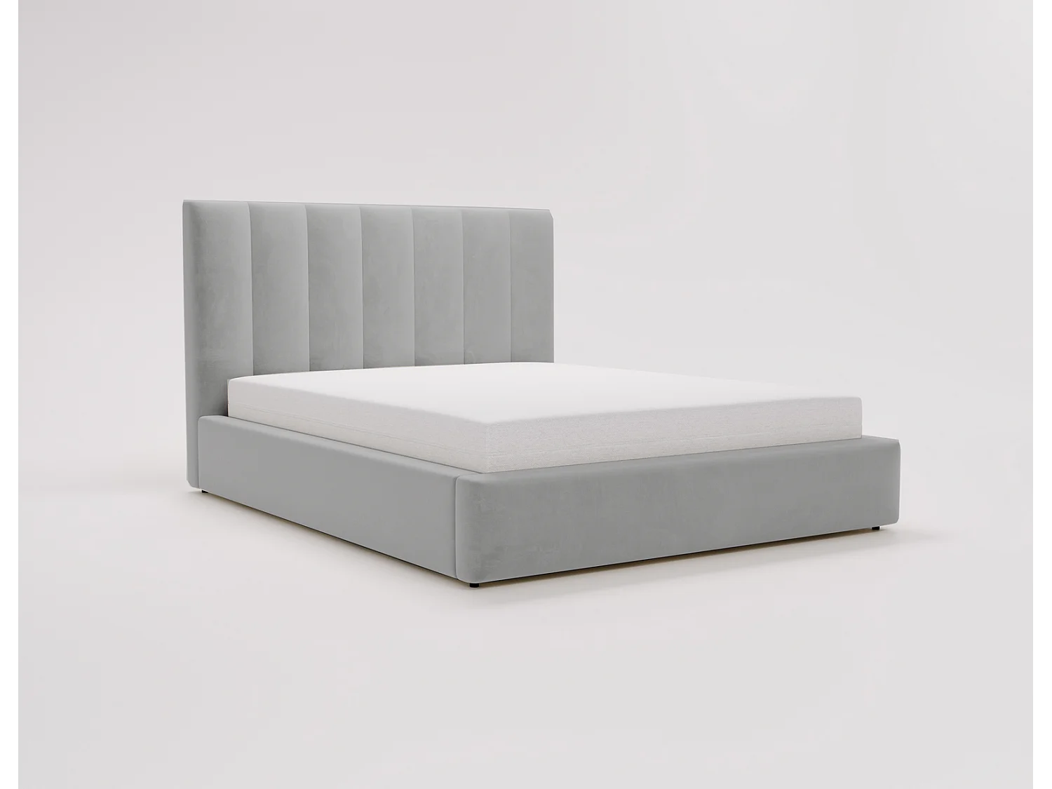 Emporius Velor lit coffre 140x200 avec rangement, lit adulte 140x200, sommier à lattes, velours Gris clair (Magic Velvet 2218)