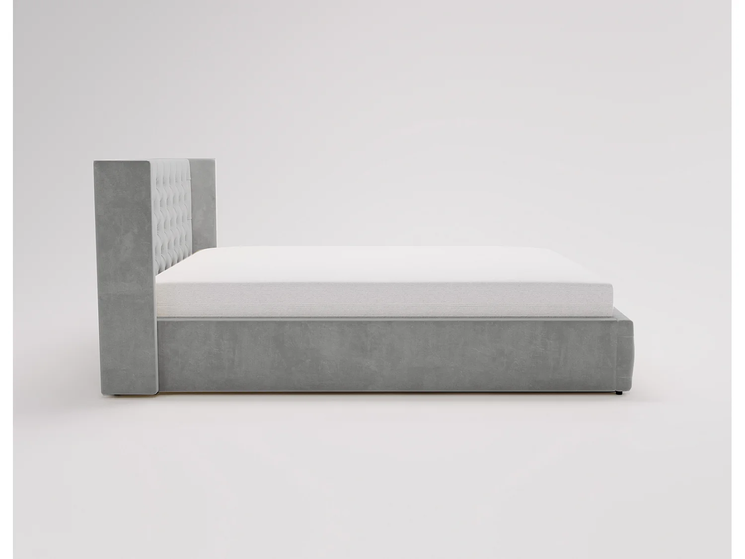 Emporius Rolia lit rembourré 160x200 lit avec rangement, sommier à lattes - lit coffre 160x200 tissu velour Gris clair (Magic Velvet 2218)