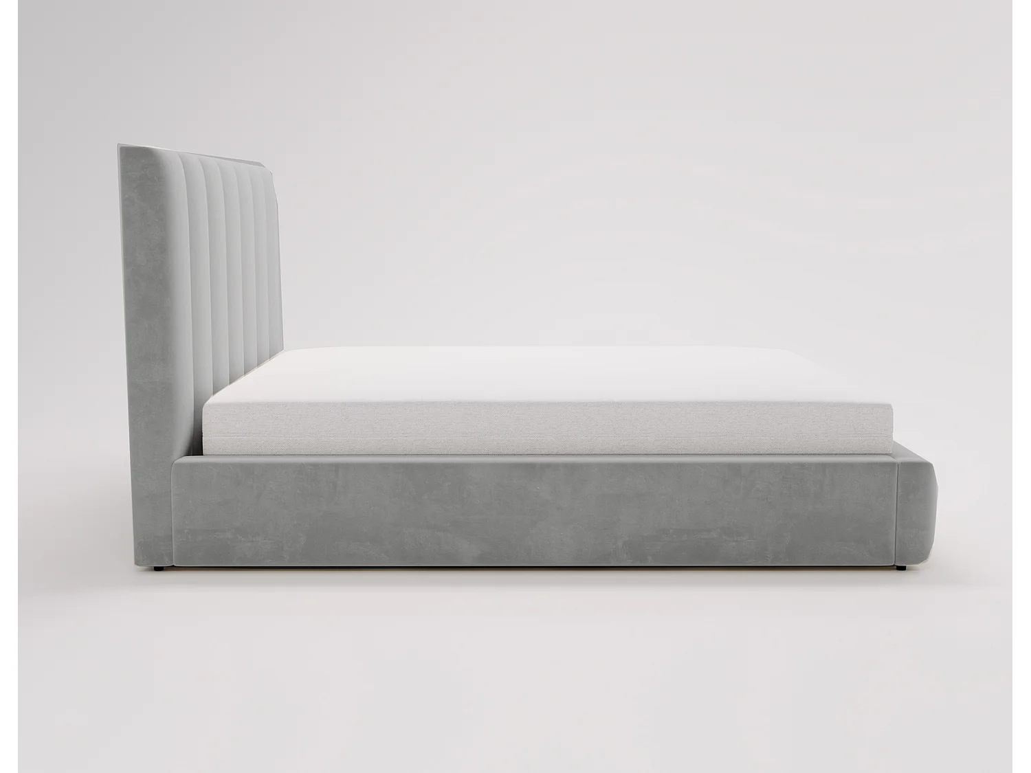 Emporius Velor lit coffre 180x200 avec rangement, lit adulte 180x200, sommier à lattes, velours Gris clair (Magic Velvet 2218)