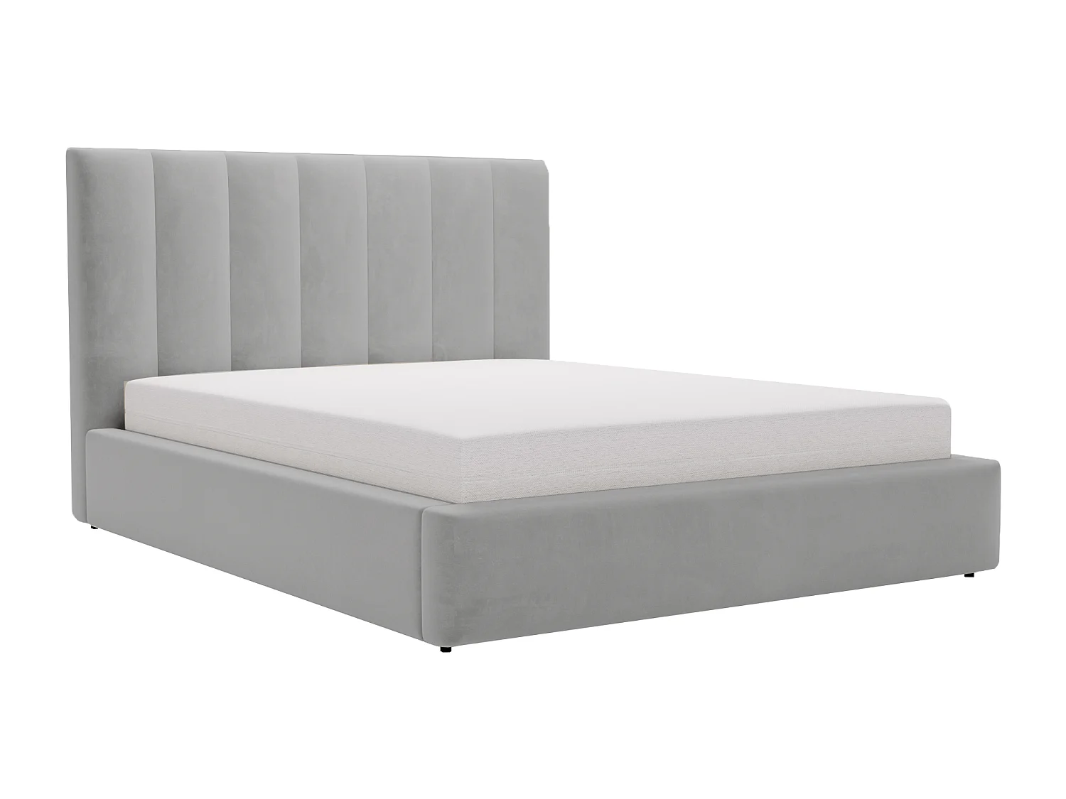 Emporius Velor lit coffre 180x200 avec rangement, lit adulte 180x200, sommier à lattes, velours Gris clair (Magic Velvet 2218)