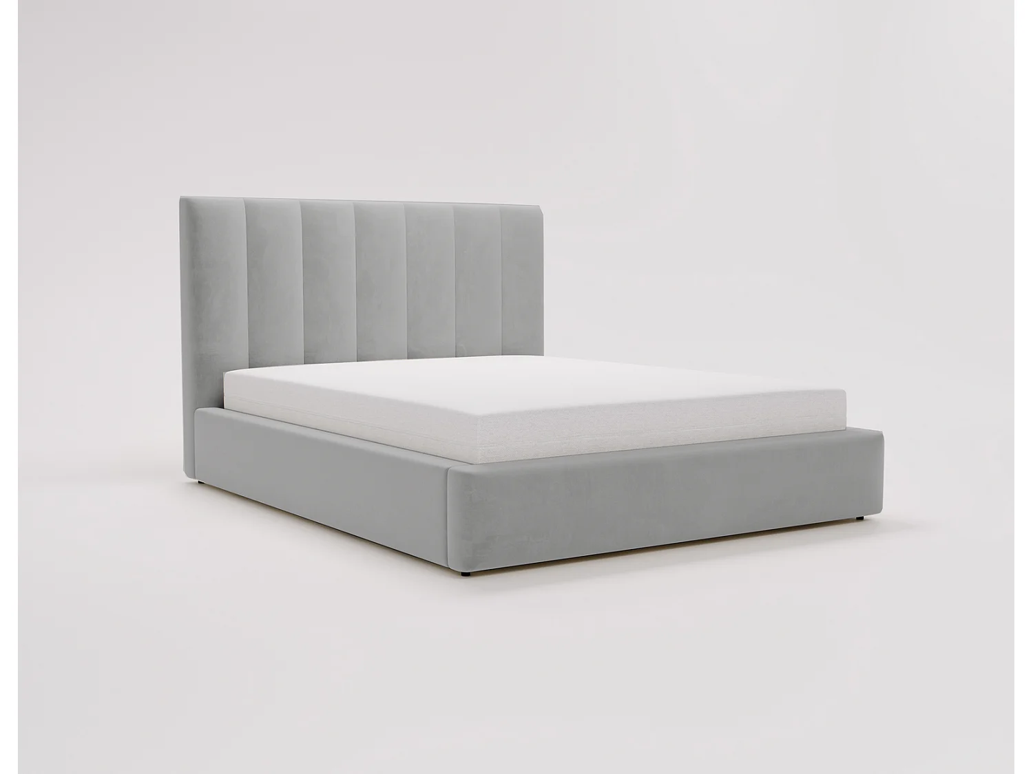 Emporius Velor lit coffre 180x200 avec rangement, lit adulte 180x200, sommier à lattes, velours Gris clair (Magic Velvet 2218)
