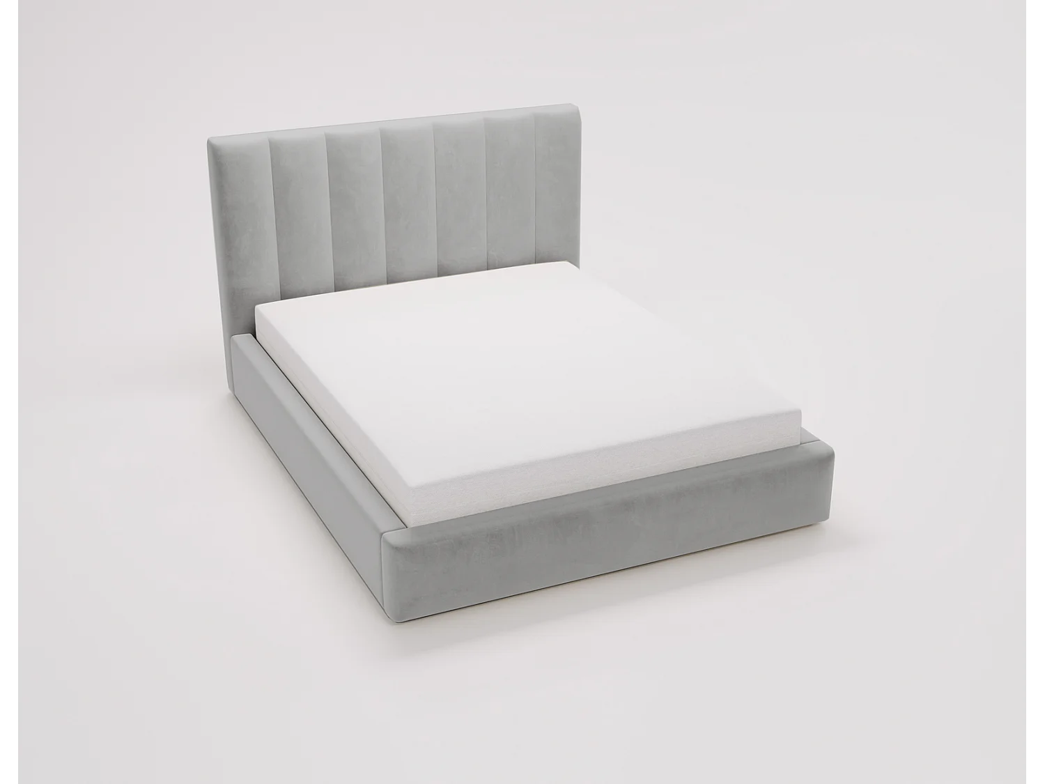 Emporius Velor lit coffre 200x200 avec rangement, lit adulte 200x200, sommier à lattes, velours Gris clair (Magic Velvet 2218)