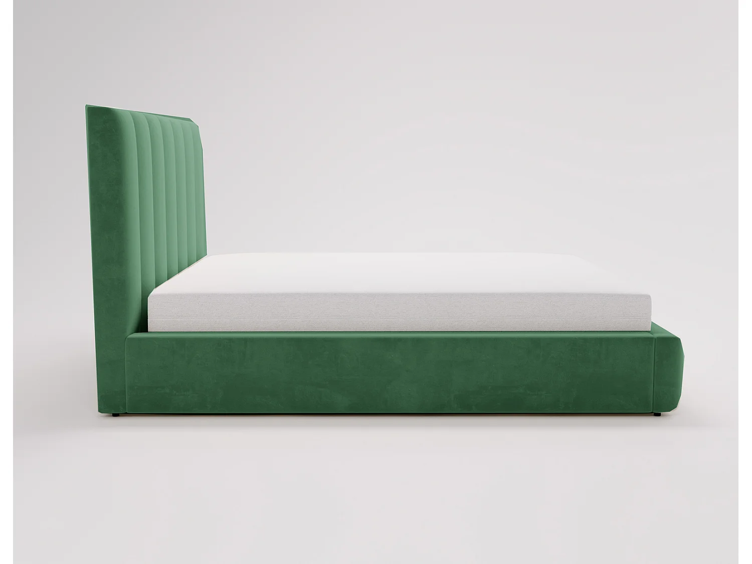 Emporius Velor gestoffeerd bed 160x200 - bed met opbergruimte en bedlade, tweepersoonsbed 160x200 fluwelen Groen (Magic Velvet 2225)