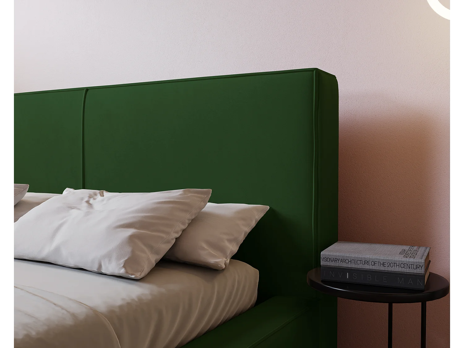 Emporius Morin Polsterbett 140x200 - Doppelbett 140x200 mit Bettkasten - Grün (Amor Velvet 4311)