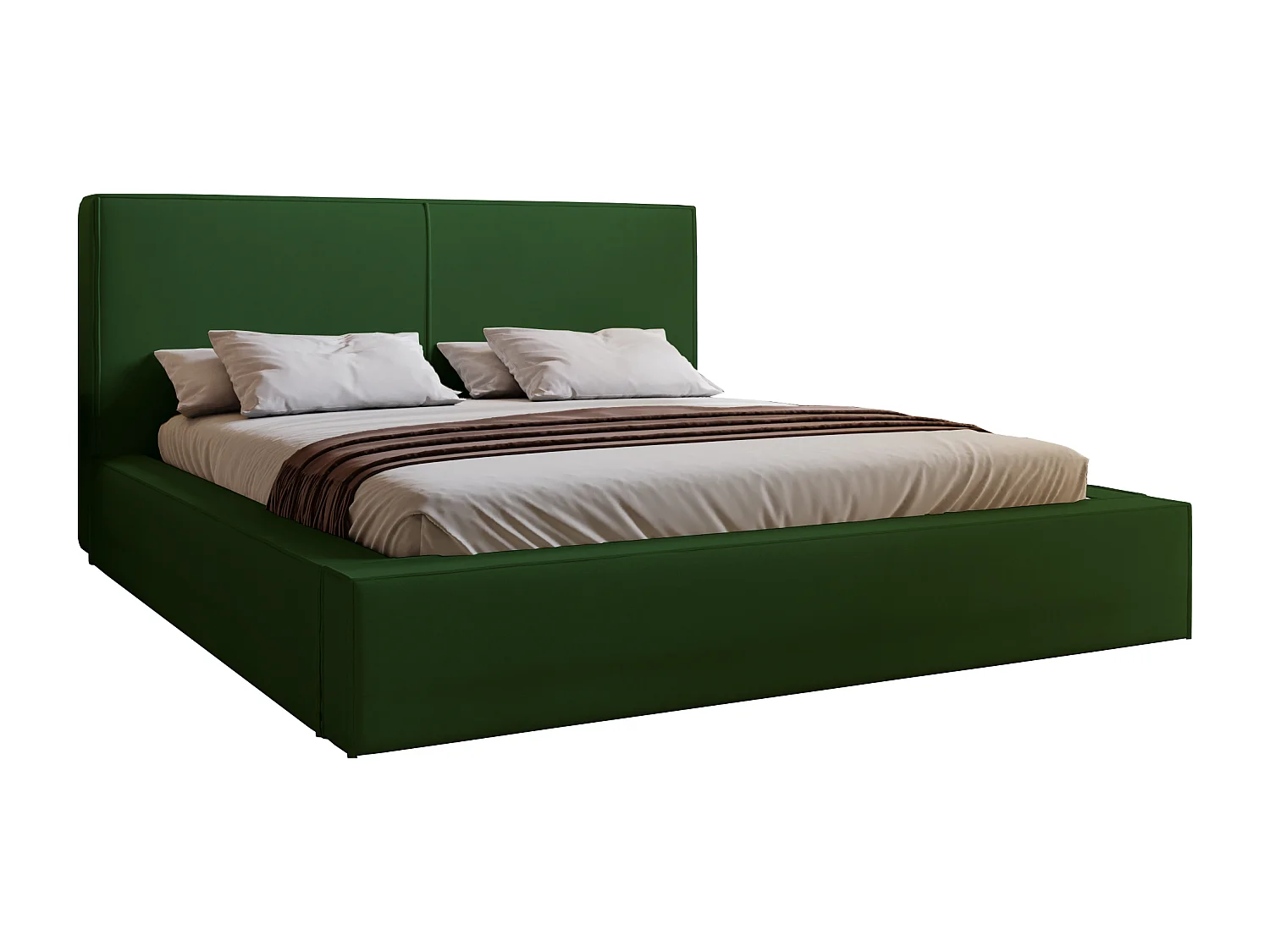 Emporius Morin Polsterbett 140x200 - Doppelbett 140x200 mit Bettkasten - Grün (Amor Velvet 4311)