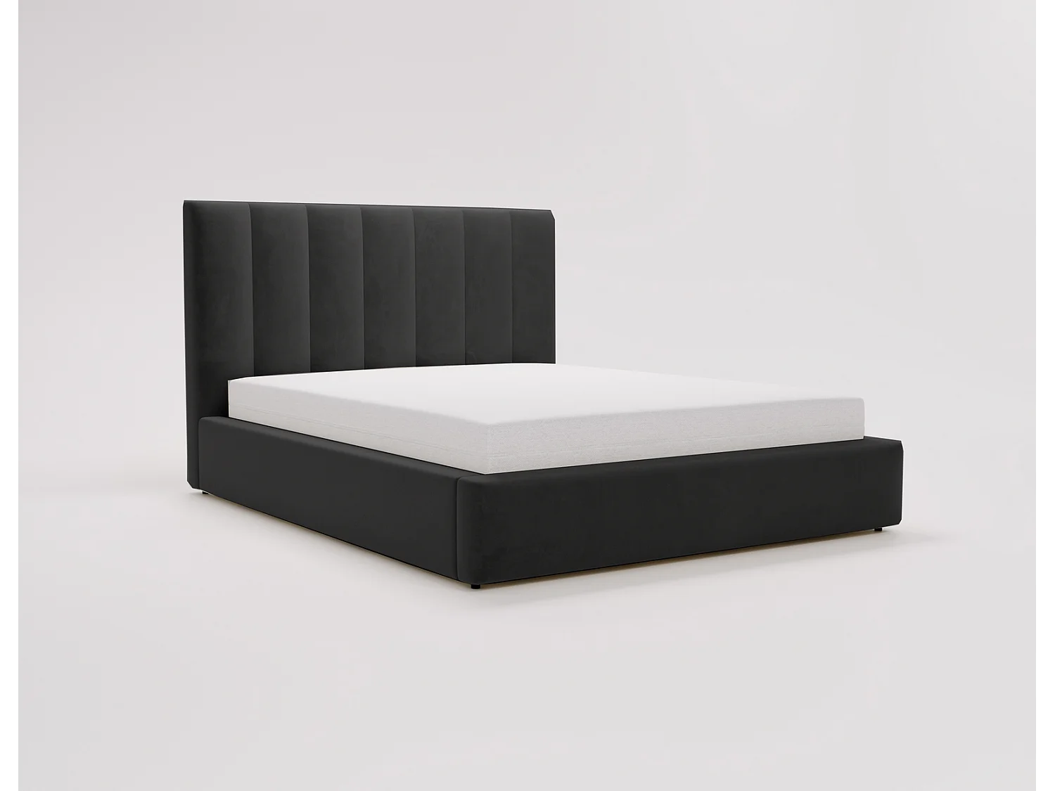 Emporius Velor gestoffeerd bed 140x200 - bed met opbergruimte en bedlade, tweepersoonsbed 140x200 fluwelen Zwart (Magic Velvet 2219)