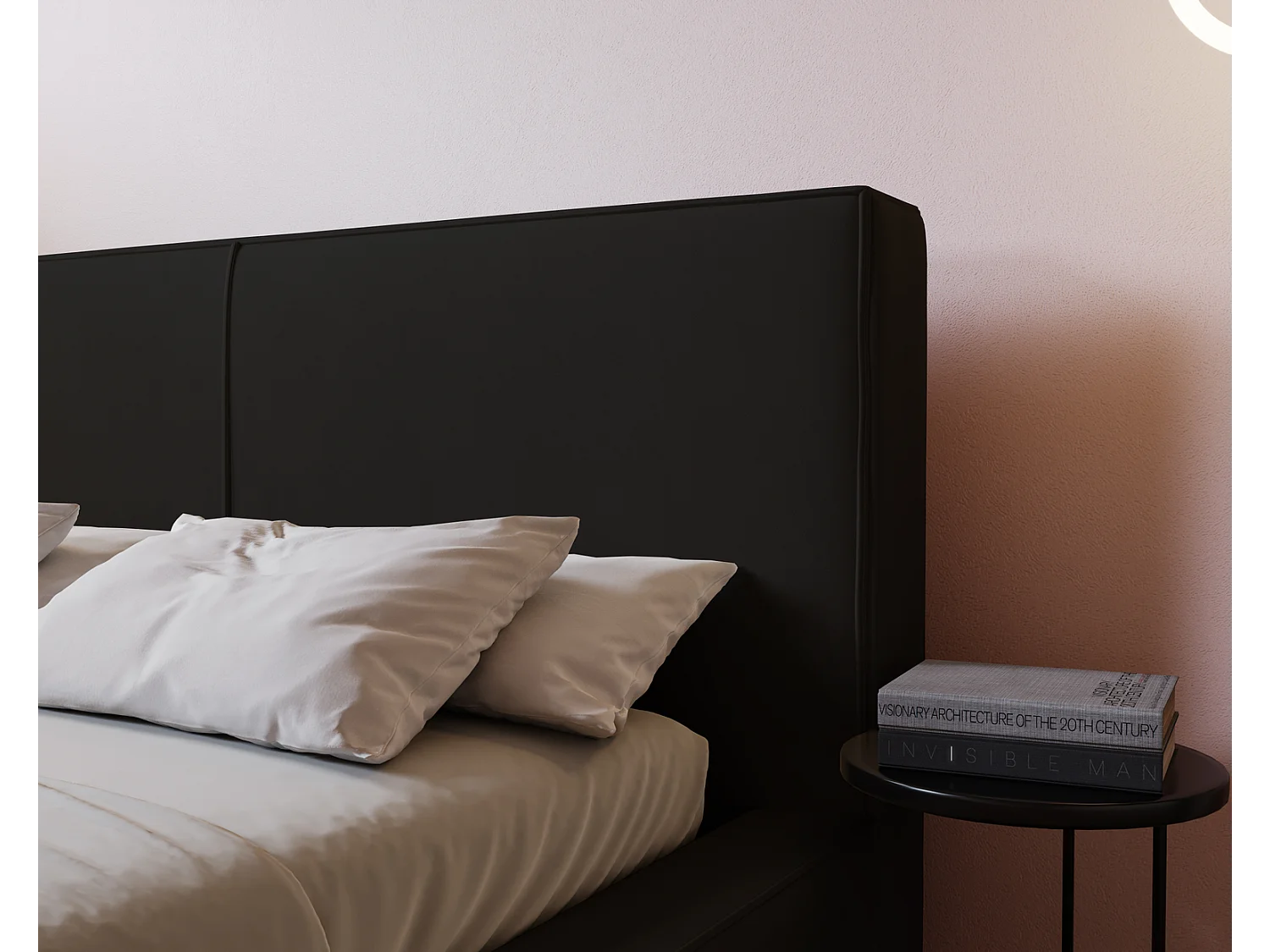 Emporius Morin Polsterbett 140x200 - Doppelbett 140x200 mit Bettkasten - Schwarz (Amor Velvet 4322)