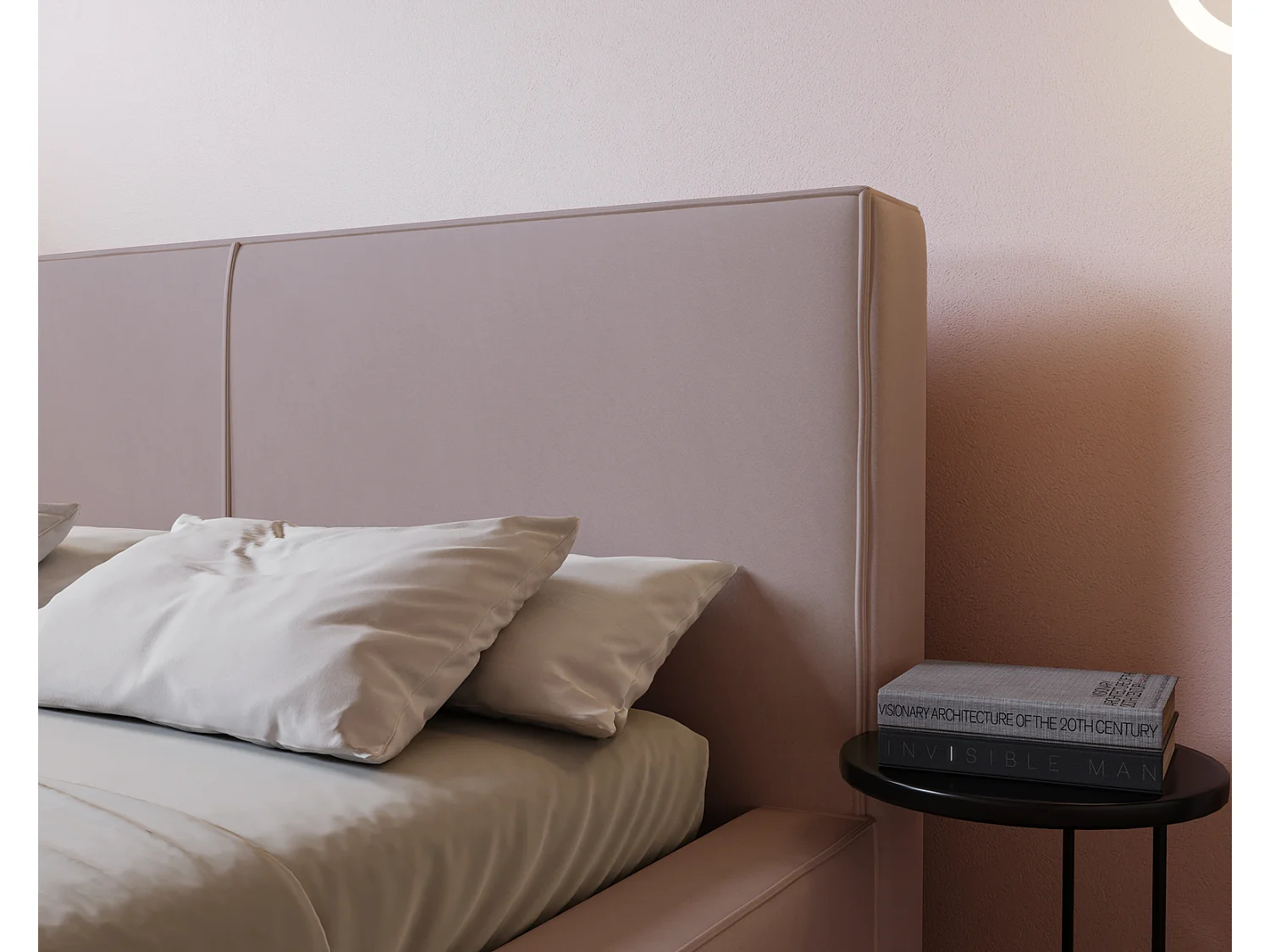 Emporius Morin lit coffre 140x200 avec sommier, tête de lit - lit adulte 140x200 Rose (Jasmine 62)