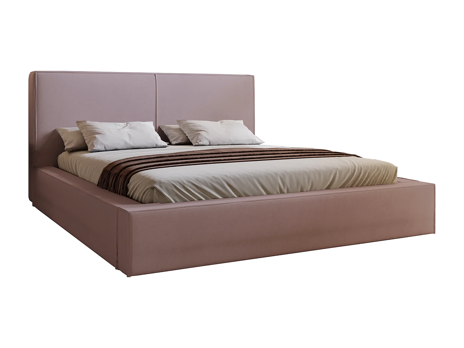 Emporius Morin Polsterbett 140x200 - Doppelbett 140x200 mit Bettkasten - Rosa (Jasmine 62)
