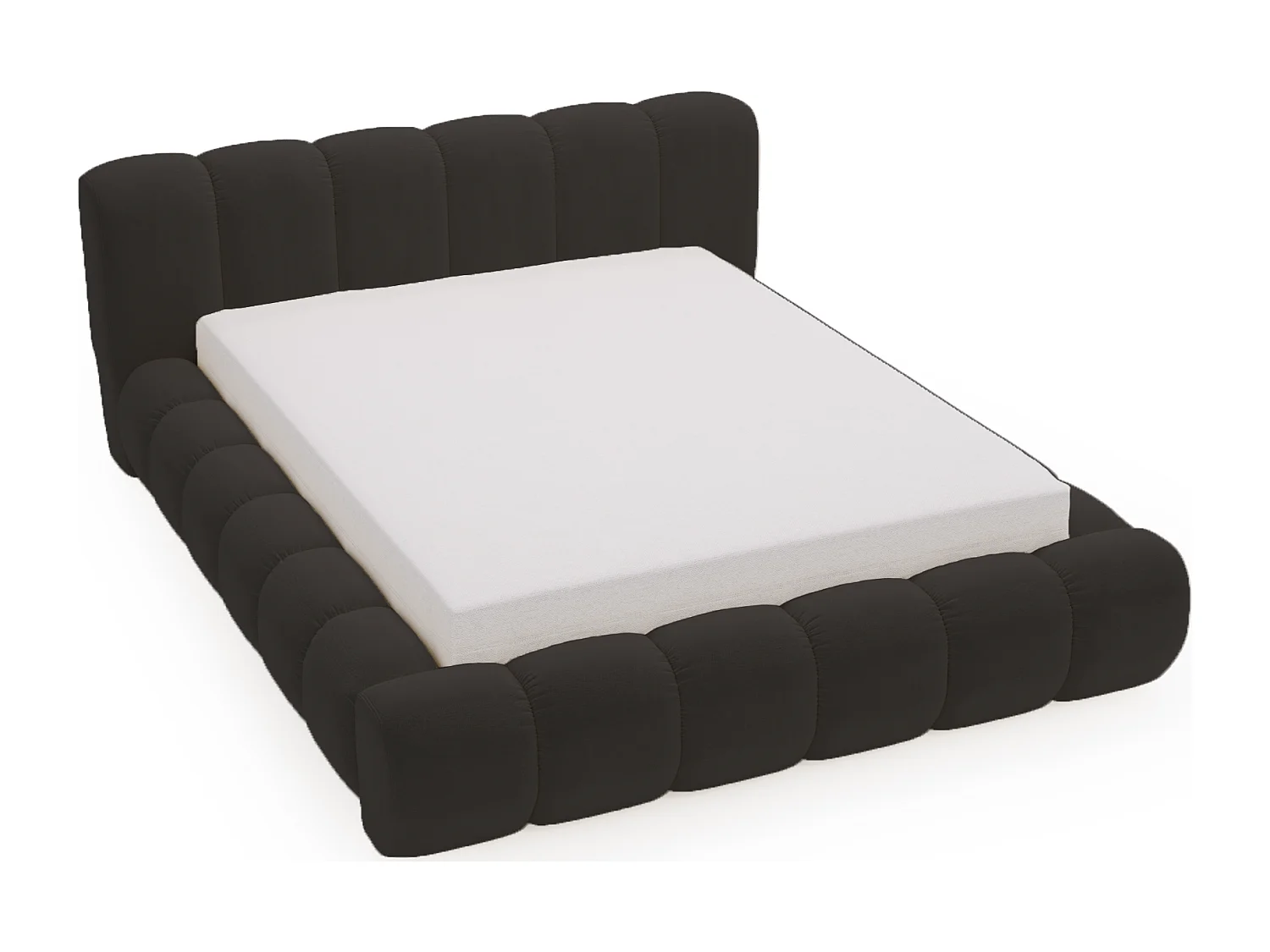 Emporius Cloud bed 160x200 met bedlade - gestoffeerd bed met opbergruimte, fluwelen Zwart (Komodo 23)