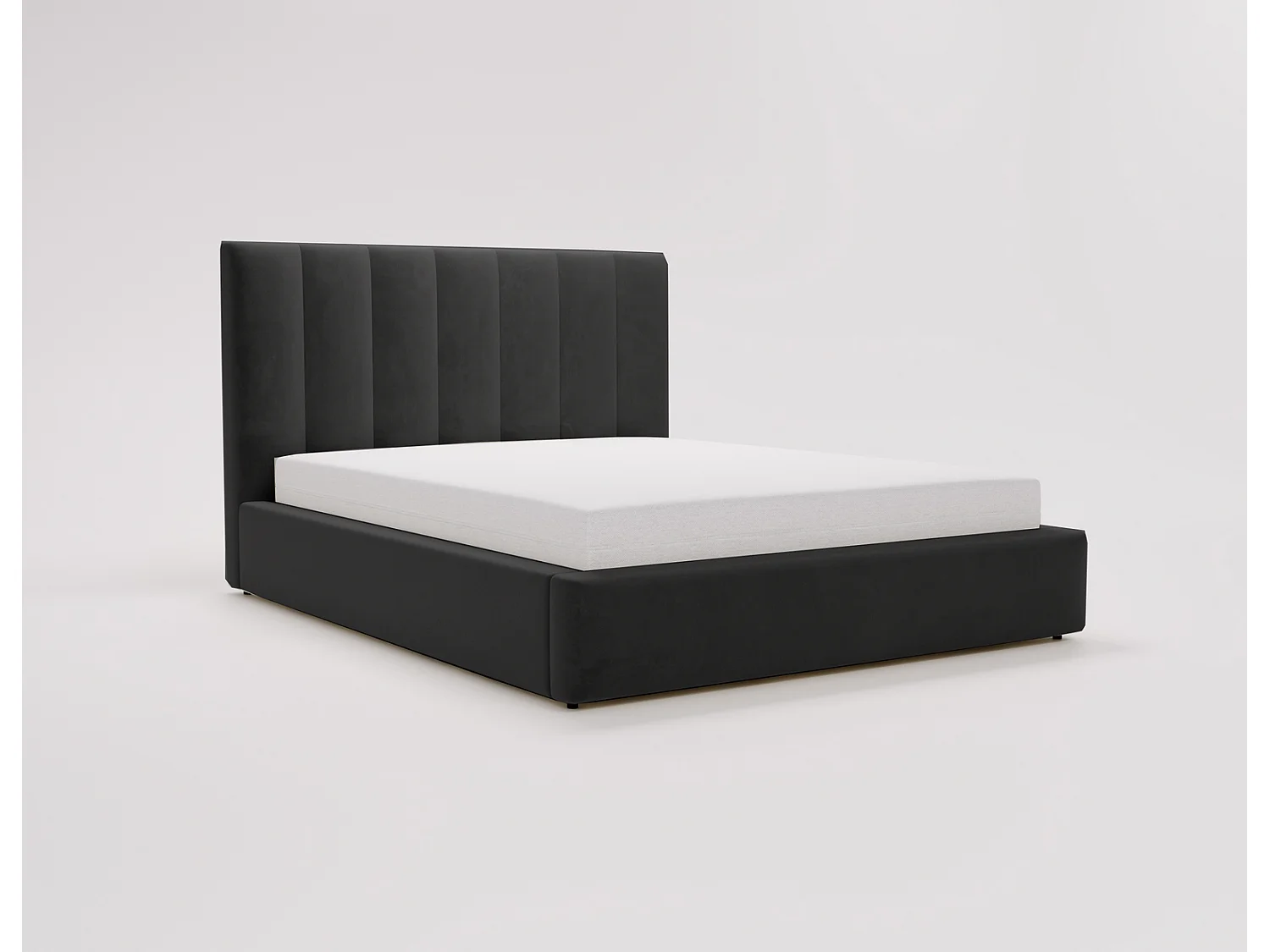 Emporius Velor lit coffre 200x200 avec rangement, lit adulte 200x200, sommier à lattes, velours Noir (Magic Velvet 2219)