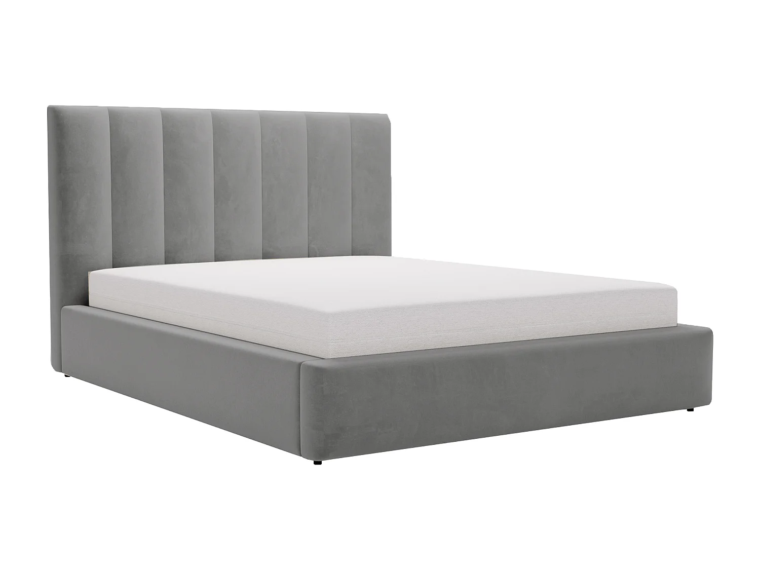 Emporius Velor lit coffre 140x200 avec rangement, lit adulte 140x200, sommier à lattes, velours Gris (Magic Velvet 2217)