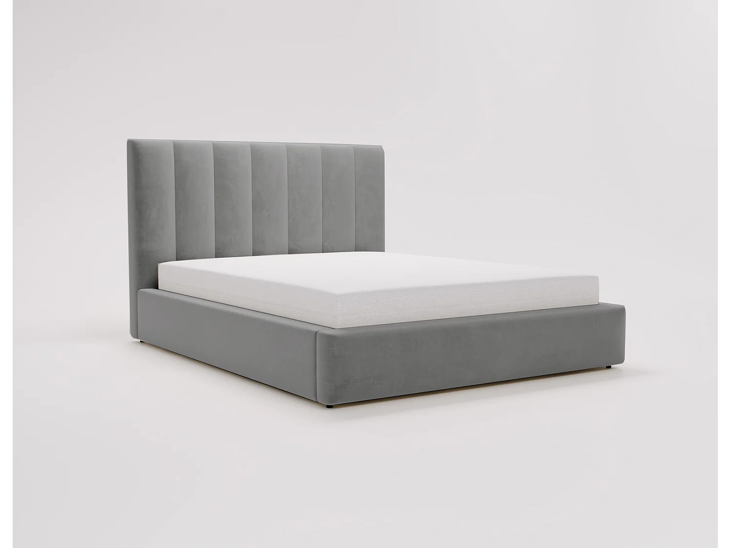 Emporius Velor lit coffre 140x200 avec rangement, lit adulte 140x200, sommier à lattes, velours Gris (Magic Velvet 2217)