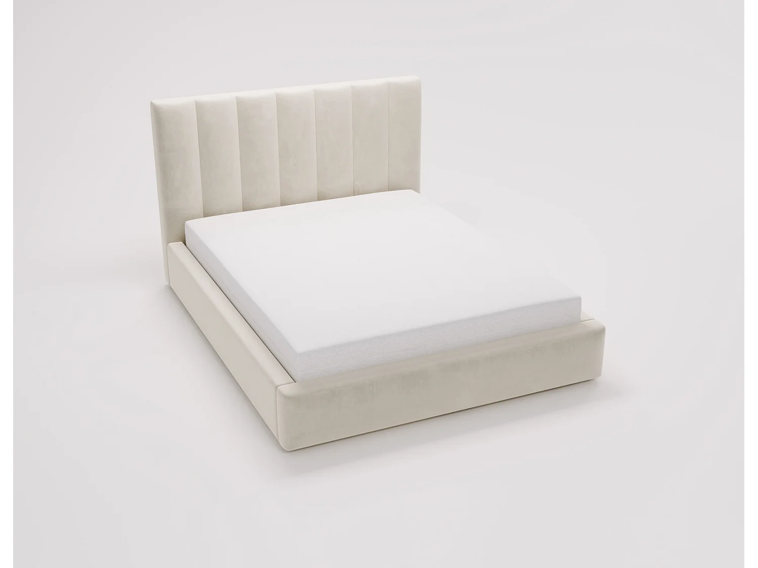 Emporius Velor lit coffre 200x200 avec rangement, lit adulte 200x200, sommier à lattes, velours Crème (Magic Velvet 2201)