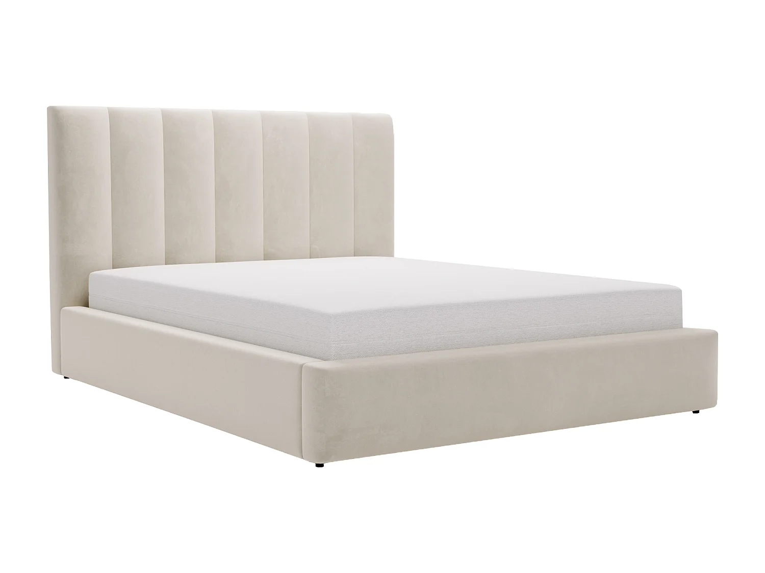 Emporius Velor lit coffre 200x200 avec rangement, lit adulte 200x200, sommier à lattes, velours Crème (Magic Velvet 2201)