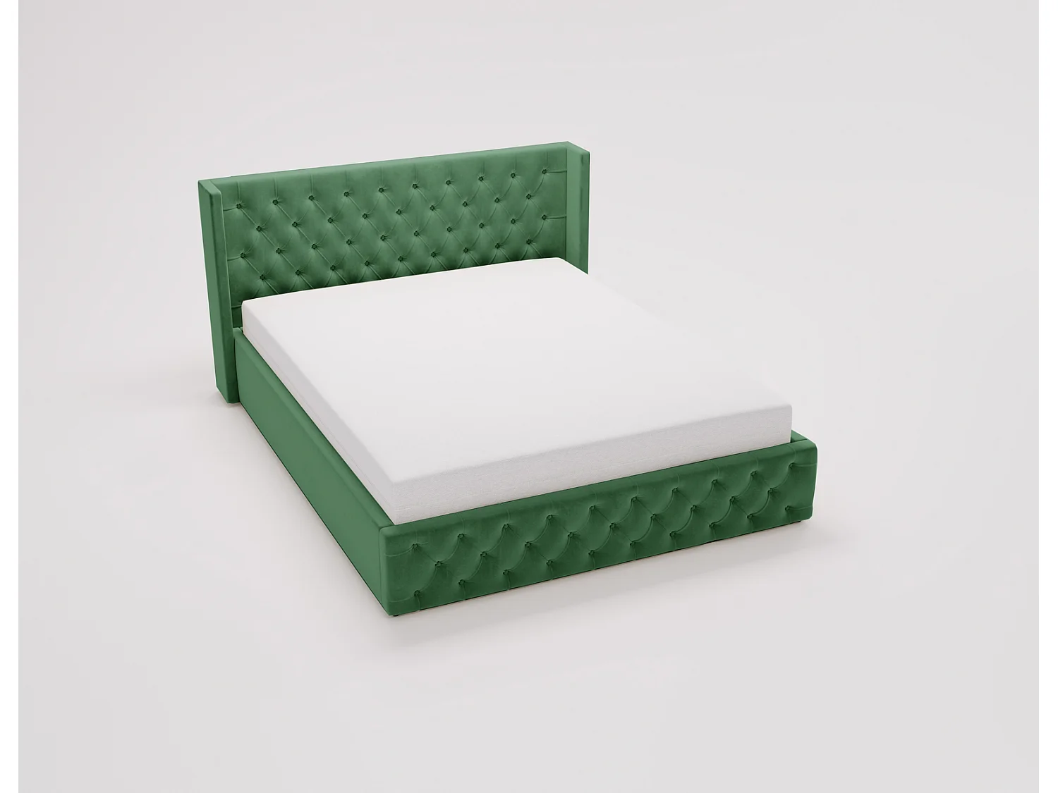 Emporius Rolia lit rembourré 140x200 lit avec rangement, sommier à lattes - lit coffre 140x200 tissu velour Vert (Magic Velvet 2225)