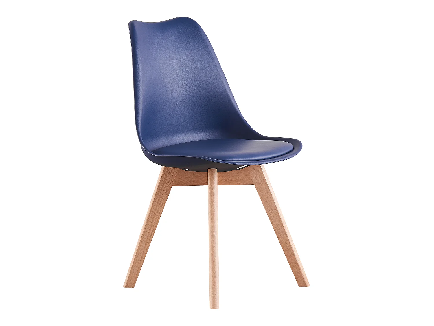 LORENZO - Chaise Scandinave - Assise Rembourrée - Bleu