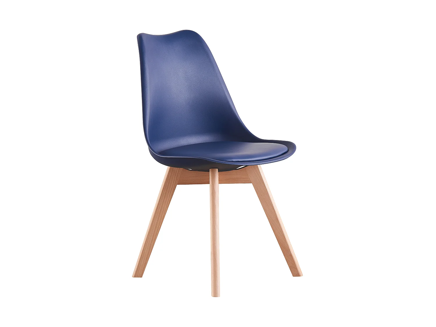 LORENZO - Chaise Scandinave - Assise Rembourrée - Bleu