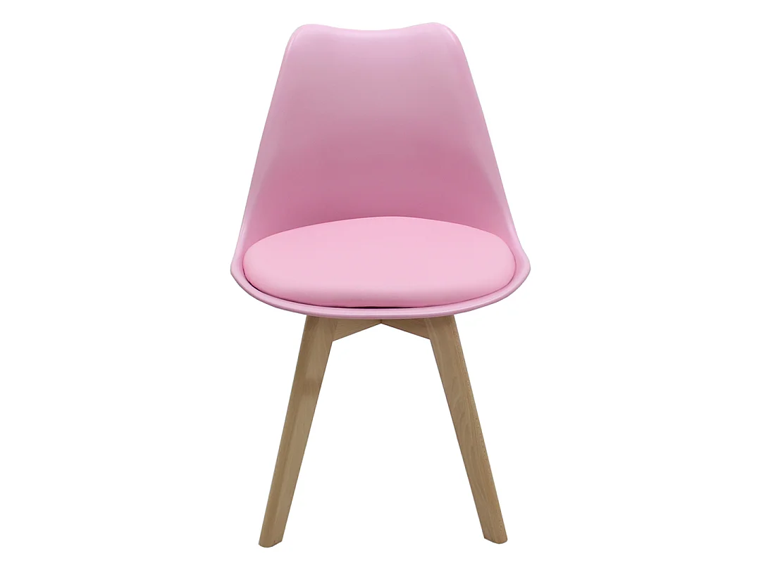 LORENZO - Chaise Scandinave - Assise Rembourrée - Rose