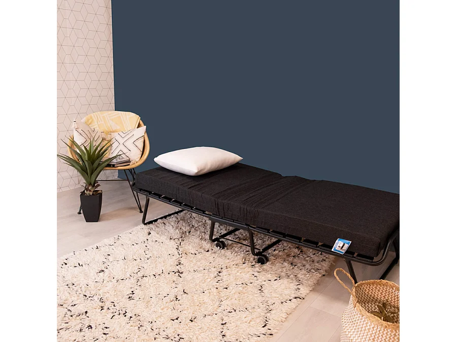 Lit pliant spécial hôtellerie – 90x190 - 17 lattes bois - Gain de place