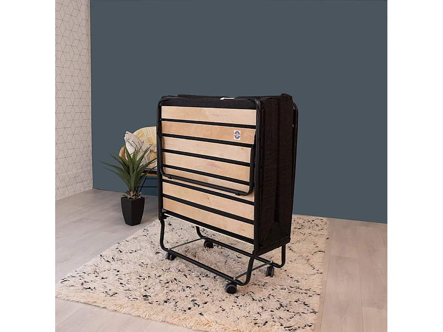 Lit pliant spécial hôtellerie – 90x190 - 17 lattes bois - Gain de place