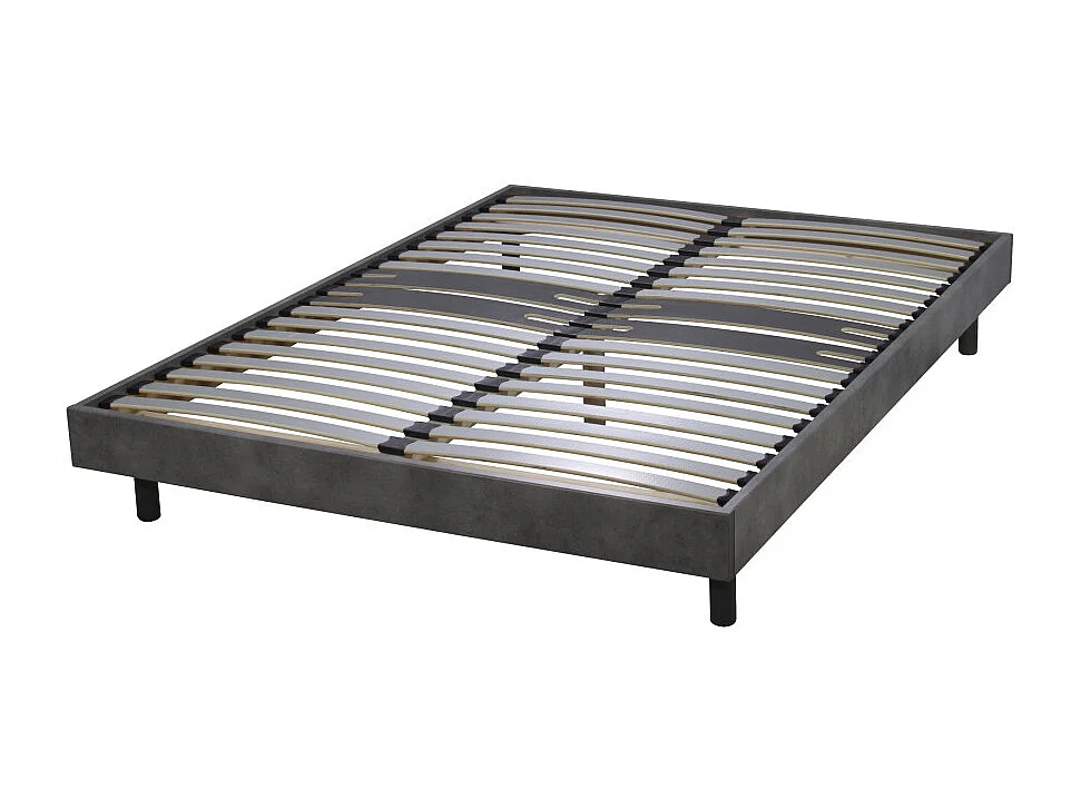 Matelas + sommier 140x190 Mousse - Decokit - Soutien medium - Sommier démonté - Béton