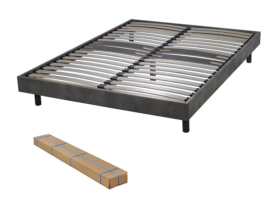 Matelas + sommier 140x190 Mousse - Maryland - Soutien ferme - Sommier démonté - Béton