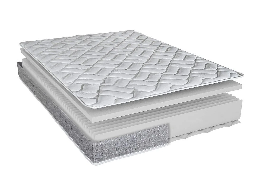 Matelas + sommier 160x200 Mousse - Maryland - Soutien ferme - Sommier démonté - Béton