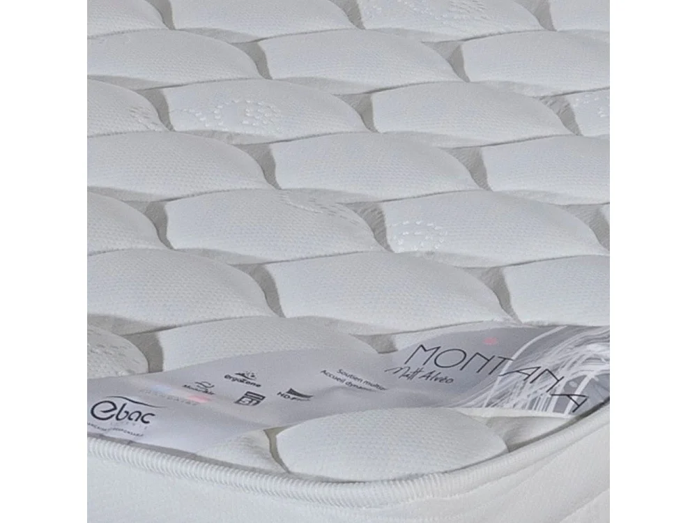 Matelas et sommier 90x190 Mousse - Decokit - Soutien medium - Sommier démonté - Béton
