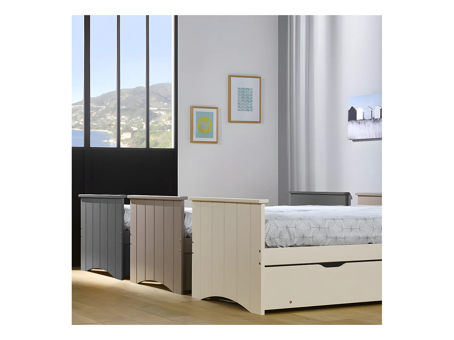 Lit gigogne 80x190 bois gris