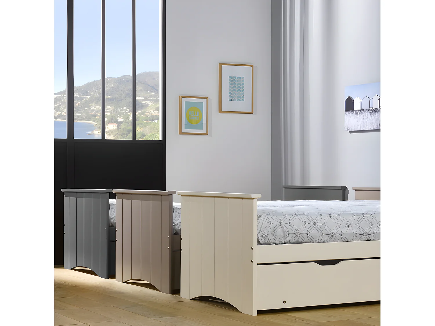 Lit gigogne 80x190 bois gris