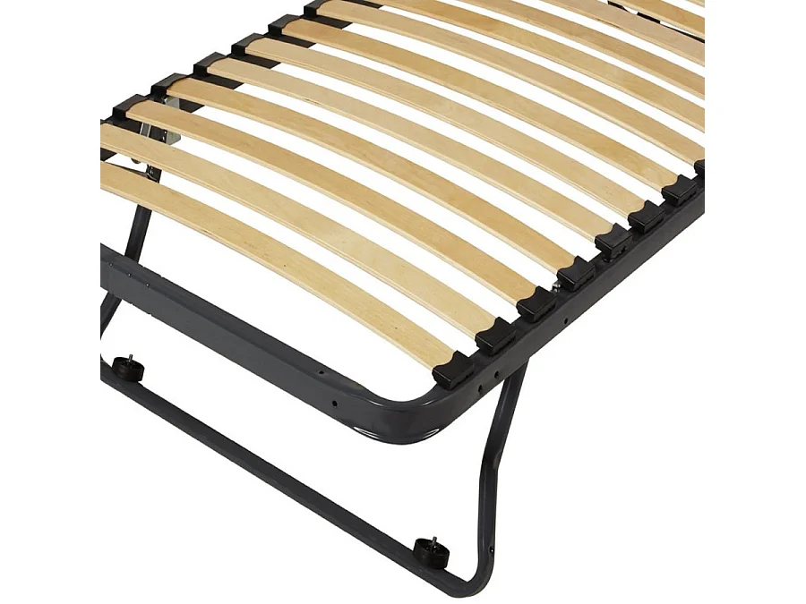 Sommier en métal gigogne 80x190 - 20 lattes bois - Gain de place - Made in France