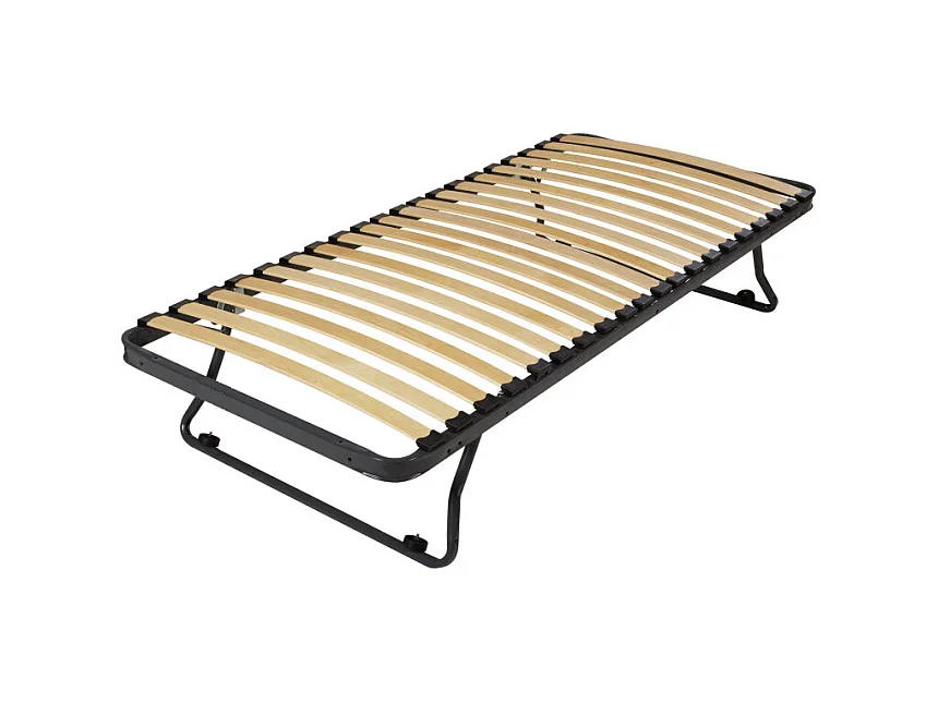 Sommier en métal gigogne 80x190 - 20 lattes bois - Gain de place - Made in France