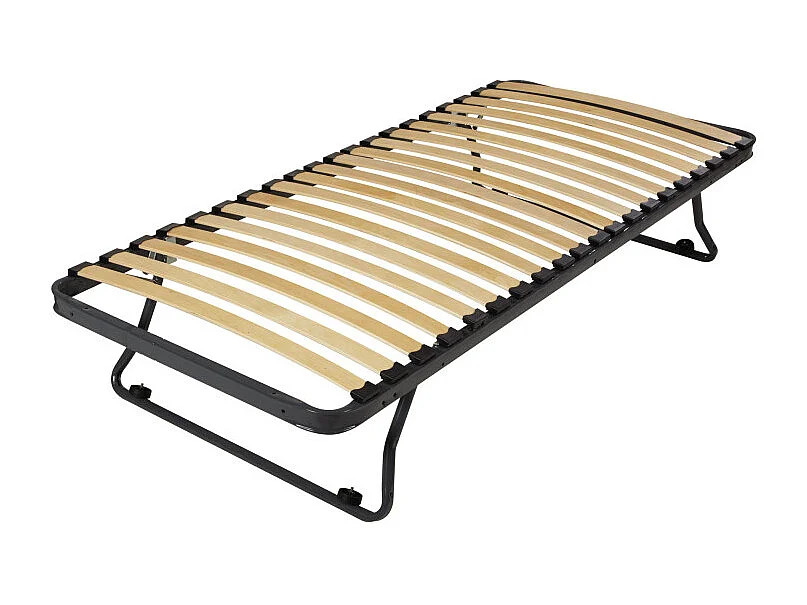 Sommier en métal gigogne 80x190 - 20 lattes bois - Gain de place - Made in France